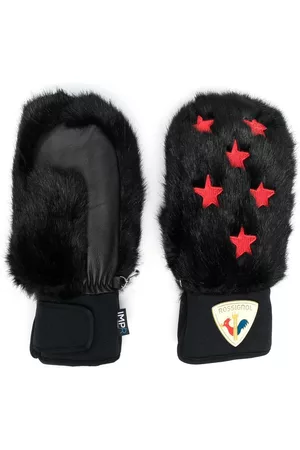 Rossignol Star-patch detail leather gloves - Black