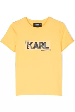 Karl Lagerfeld Boys T-shirts - Logo-patch organic cotton T-shirt - Yellow