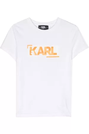 Karl Lagerfeld Boys T-shirts - Logo-print organic-cotton T-shirt - White