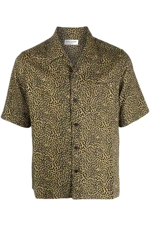 Saint Laurent Leopard-print short-sleeved shirt - Neutrals