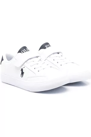 Ralph Lauren Boys Low Top Sneakers - Polo Poly-embroidered low-top sneakers - White