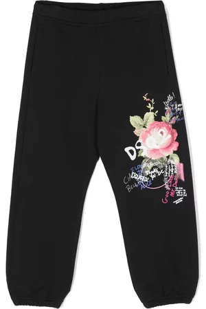 Dsquared2 Floral logo-print track pants - Black