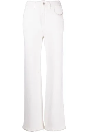 Barrie Distressed straight-leg trousers