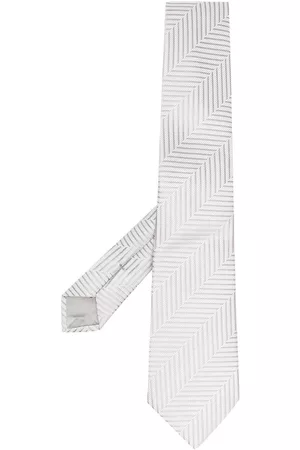 Armani Men Bow Ties - All-over graphic-print tie - Neutrals