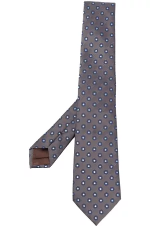 Armani Men Bow Ties - Graphic-print pointed tie - Neutrals