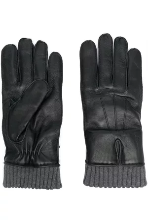 Moncler Men Gloves - Ribbed cuff gloves - Black
