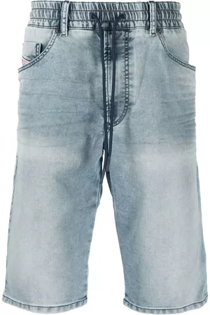 Diesel Men Bermudas - Straight-leg denim bermuda shorts - Blue