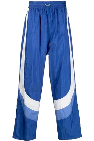 Marant Etoile Men Sweatpants - Stripe-print drawstring track pants - Blue