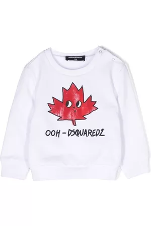 Dsquared2 Sweatshirts - Logo-print cotton sweatshirt - White