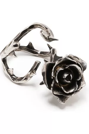 Acne Studios Band Rings - Thorned rose ring - Silver