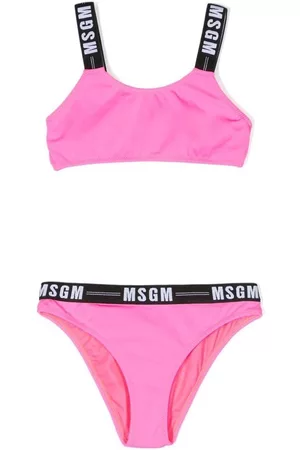 Msgm Logo-print strap bikini set - Pink