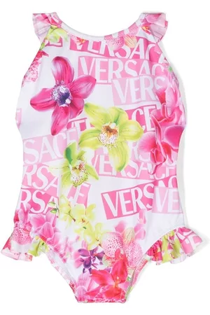 VERSACE Swimsuits - All-over logo print swimsuit - White