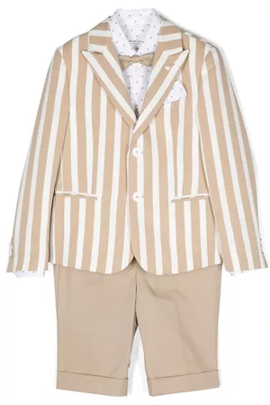 COLORICHIARI Suits - Stripe-print three-piece suit - Neutrals