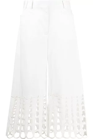Stella McCartney Women Pants - Cut-out detailing cropped trousers - White