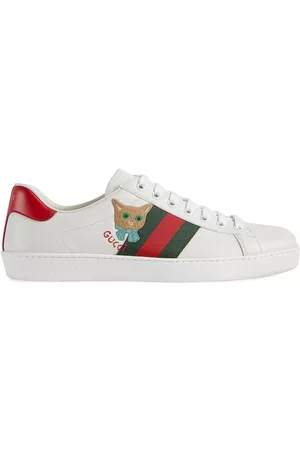 Gucci Ace cat motif low-top sneakers - White