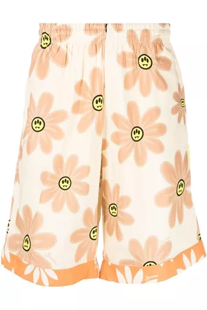BARROW Men Bermudas - Floral-print cotton shorts - Neutrals