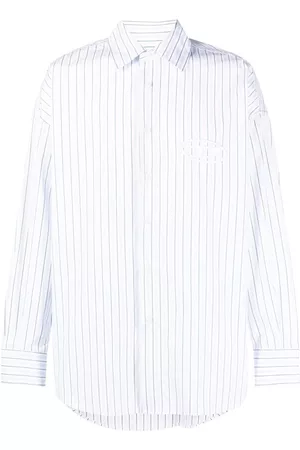 Diesel Long sleeved Shirts - Striped long-sleeved shirt - White
