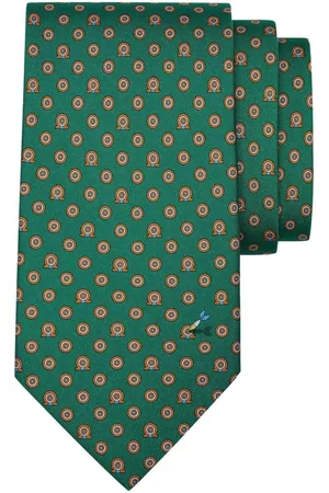 Salvatore Ferragamo Men Bow Ties - Dart-print silk tie - Green