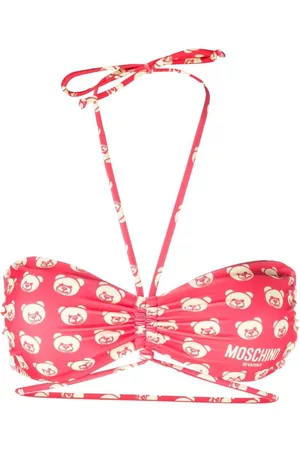 Moschino Teddy Bear-print bikini top - Pink