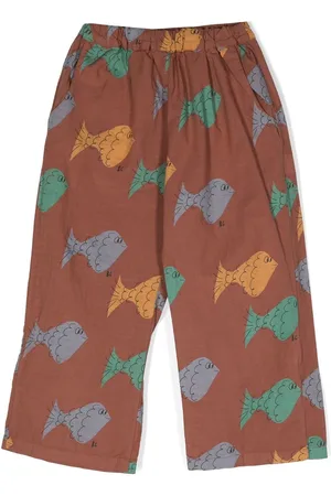 Bobo Choses Fish-print organic cotton trousers