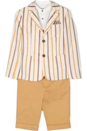 COLORICHIARI Shorts - Single-breasted short suit set - Yellow