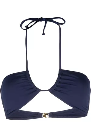 Moschino Women Bikini Tops - Halterneck bikini top - Blue