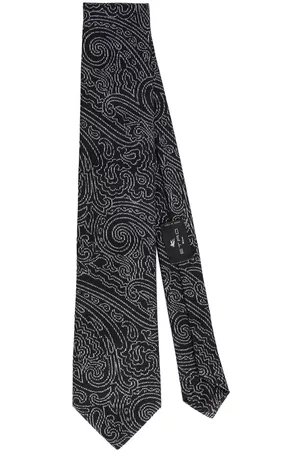 Etro Men Bow Ties - Paisley jacquard scarf - Black