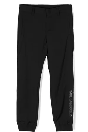 Karl Lagerfeld Boys Pants - Ceremony logo-waist trousers - Black