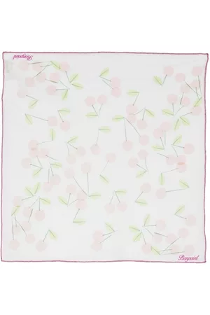 BONPOINT Girls Scarves - Cherry-print cotton scarf - White