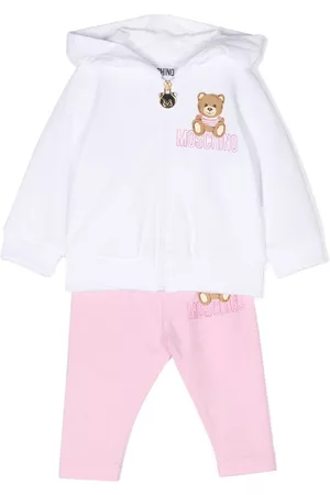 Moschino Zip-up Hoodies - Teddy-print zip hoodie tracksuit - White