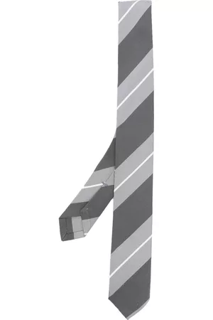 Thom Browne Men Bow Ties - Diagonal stripe pattern tie - 035 MED GREY