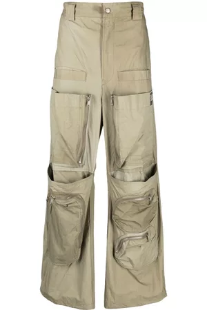 Diesel Men Cargo Pants - Wide-leg cargo trousers - Green