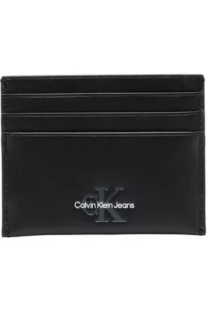 Calvin Klein Men Wallets - Logo-plaque leather cardholder - Black