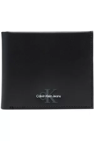 Calvin Klein Men Wallets - Logo-plaque bi-fold leather wallet - Black