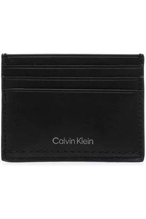 Calvin Klein Men Wallets - Logo-print leather cardholder - Black