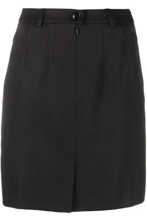 MARTINE ROSE High-waisted logo-patch skirt