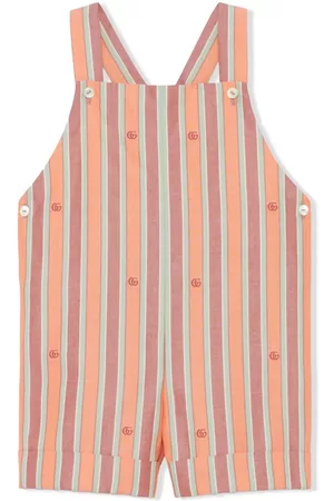 Gucci Bodysuits & All-In-Ones - Striped cotton dungaree - Orange