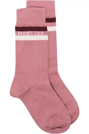 Moncler Women Socks - Intarsia-knit logo socks - Pink