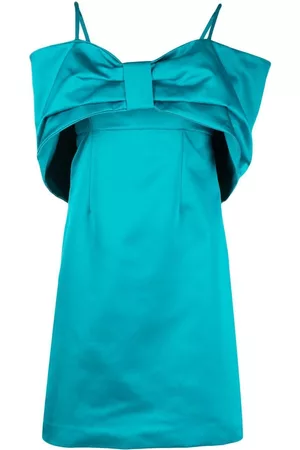 P.a.r.o.s.h. Women Casual Dresses - Oversized bow-detail cold-shoulder dress - Blue