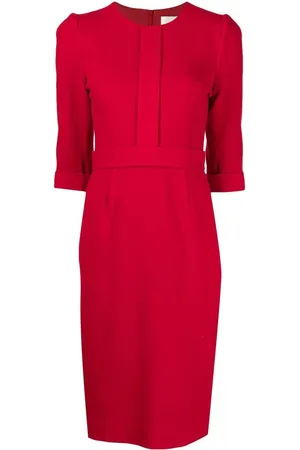 Cubus Women Pencil Dresses - Layla crepe midi pencil dress - Red