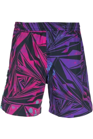 ARIES Sports Shorts - Geometric-print track shorts - Purple
