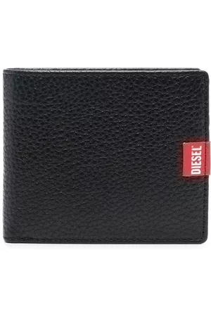 Diesel Men Wallets - Logo-tag grained leather wallet - Black