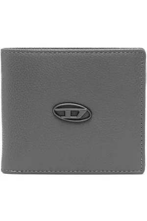 Diesel Men Wallets - Logo-plaque grained leather wallet - Grey