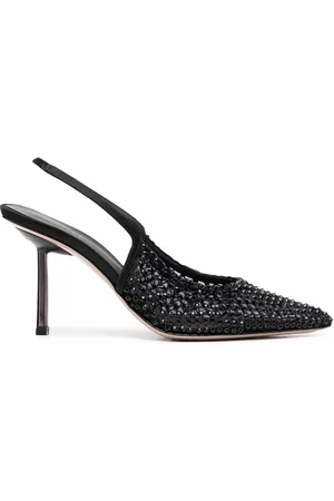 LE SILLA Rhinestone-embellished slingback stiletto pumps