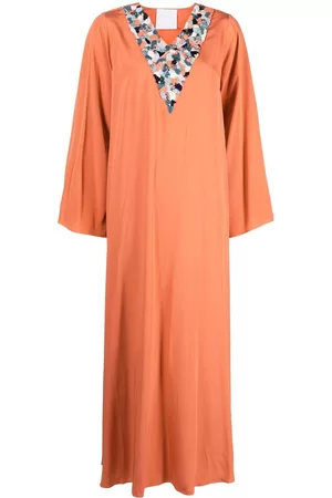 SHATHA ESSA Women Beach Dresses - Embroidered V-neck kaftan - Pink