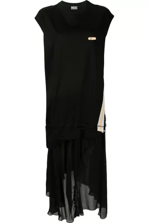 Diesel Women Asymmetrical Dresses - Asymmetric sleeveless dress - Black
