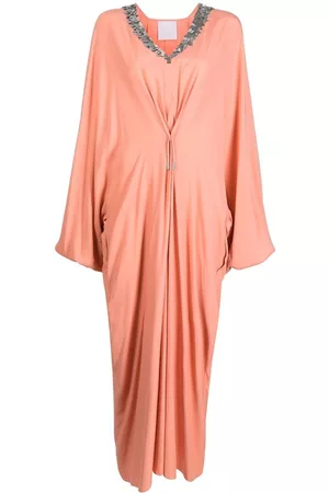 SHATHA ESSA Sequin-embellished kaftan dress - Pink
