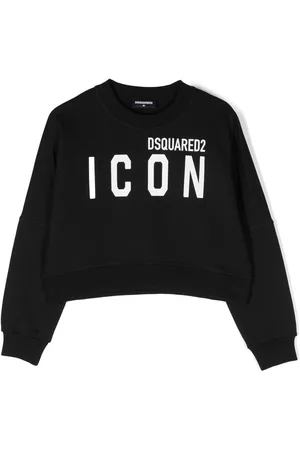 Dsquared2 Girls Hoodies - Cropped logo-print sweatshirt - Black