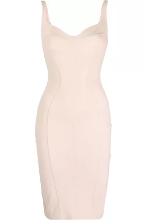 Elisabetta Franchi Women Bodycon Dresses - Sweetheart-neck fitted dress - Pink