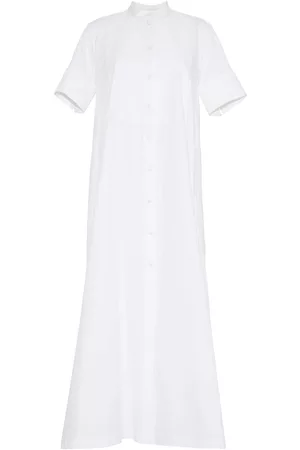 ADAM LIPPES Women Casual Dresses - Band-collar maxi shirtdress - White